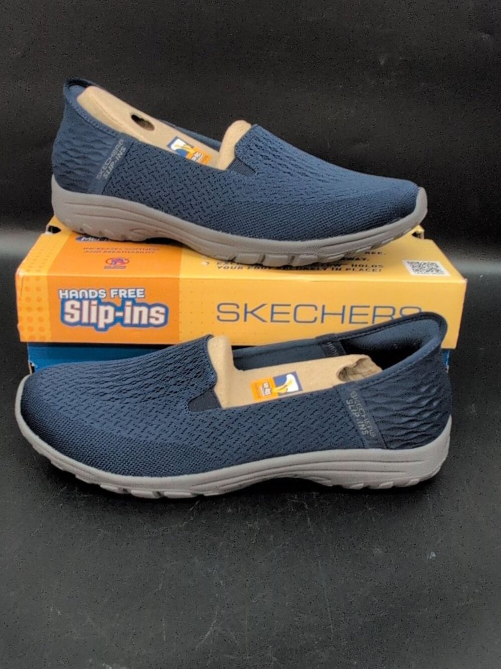 Skechers Slip Ins Relaxed Fit Reggae Fest 2.0 Women's Shoes US 10 Navy 158698